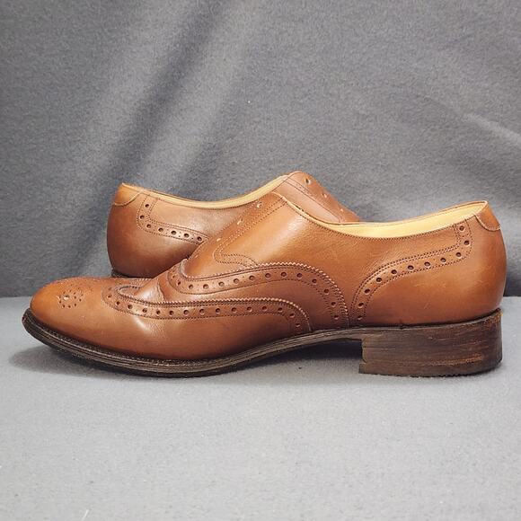 Saxon Mens 9.5 EEE Brown Leather Wingtip Oxford Dress Shoes main image 14